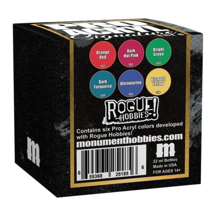 Pro Acryl Rogue Hobbies festékkészlet, Monument Hobbies, 6x22 ml