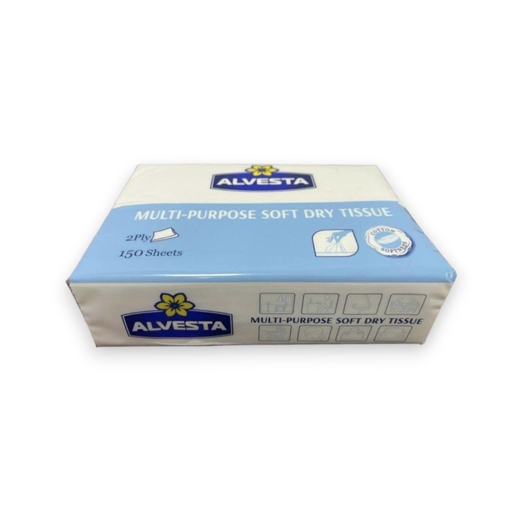 Batiste servetel alvesta, 2 straturi, 15.4X21 cm, 150 buc/pachet, 4 pachete/set