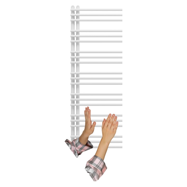 Radiator De Baie, Granitan, Milo, 50x140 cm, Calitate Ridicata A Constructiei, Utilizare De Lunga Durata, Materiale Premium, Design Modern, Electrice, 577 W, Alb