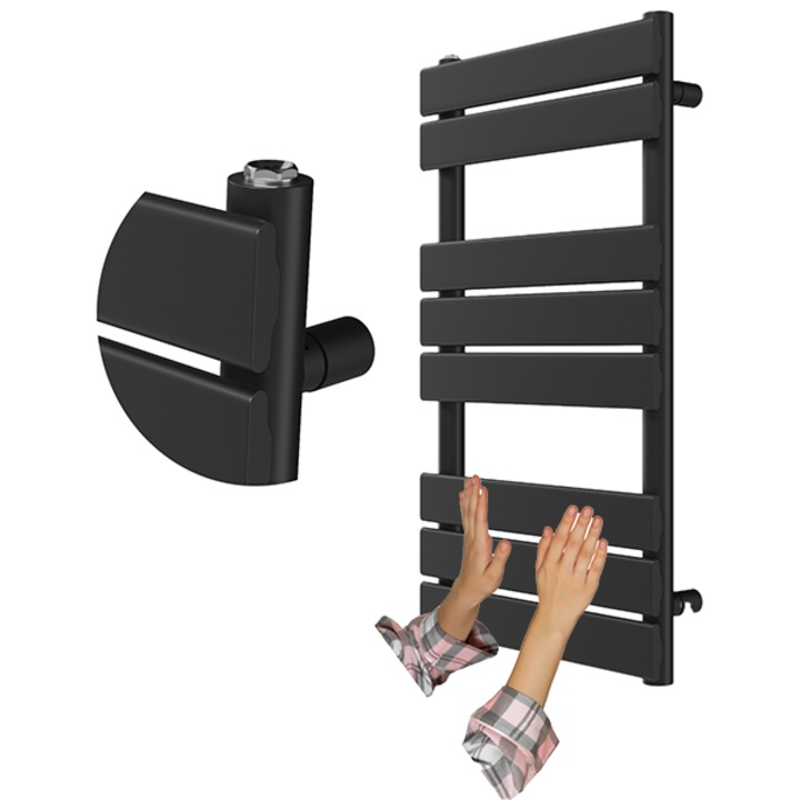 Radiator De Baie, Granitan, Oslo, 50x80 cm, Calitate Ridicata A Constructiei, Utilizare De Lunga Durata, Materiale Premium, Design Modern, Electrice, 441 W, Negru