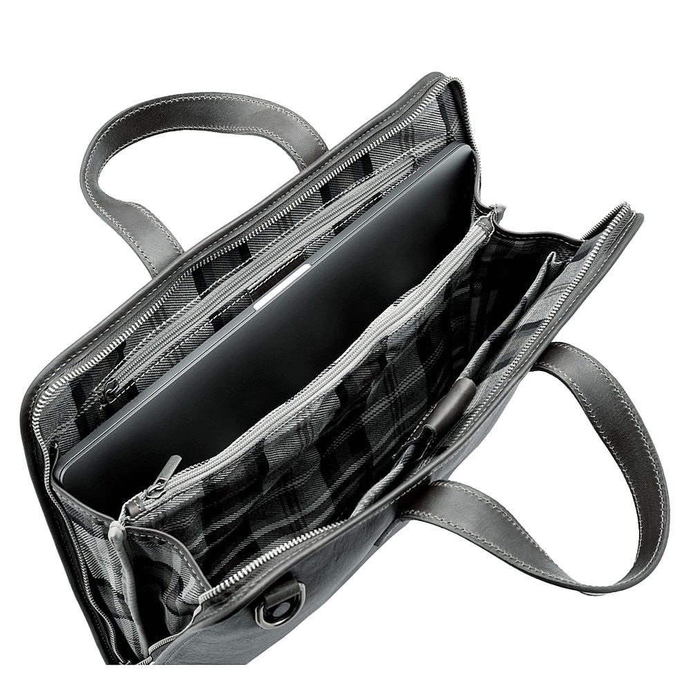 Geanta portlaptop din piele naturala vachetta, neagra, SL4453