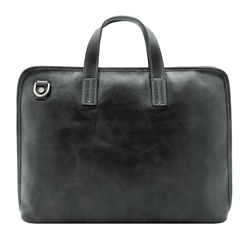 Geanta portlaptop din piele naturala vachetta, neagra, SL4453