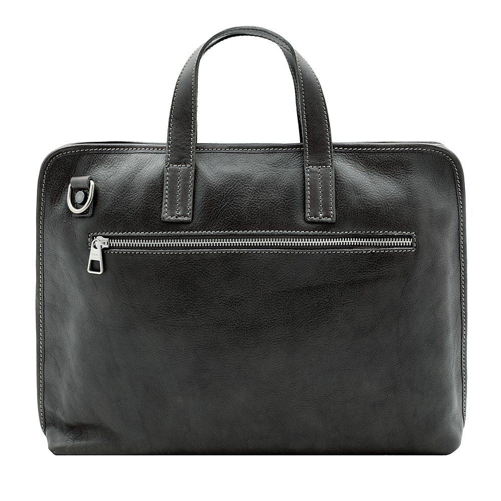 Geanta portlaptop din piele naturala vachetta, neagra, SL4453