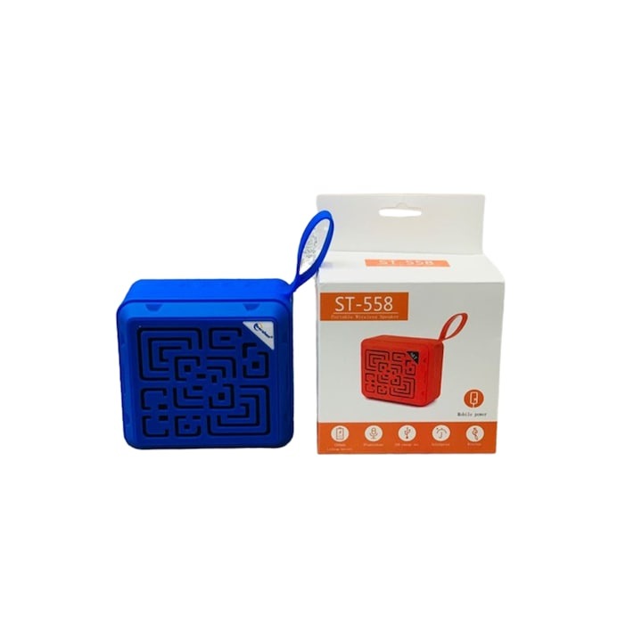 Hordozható hangszóró Macvi ST-558, Bluetooth 5.0, TF kártyahely, FM rádió, USB, kék