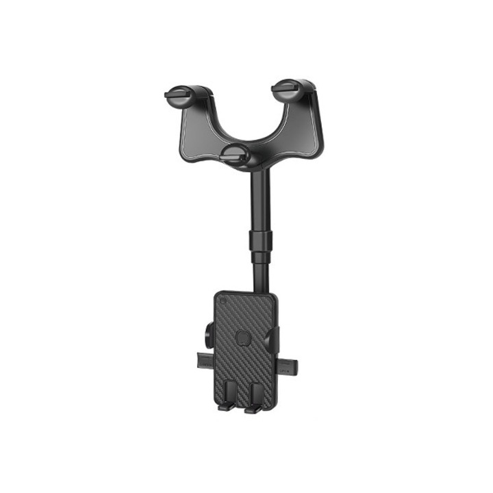 Suport auto Team, rotativ 360°, retractabil, negru mat, 26x31x14, 5cm