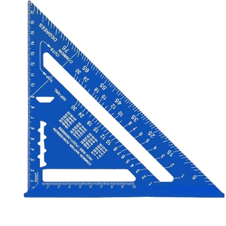 Echer triunghiular din aluminiu Basesailor, 180mm, portabil, negru, 128g
