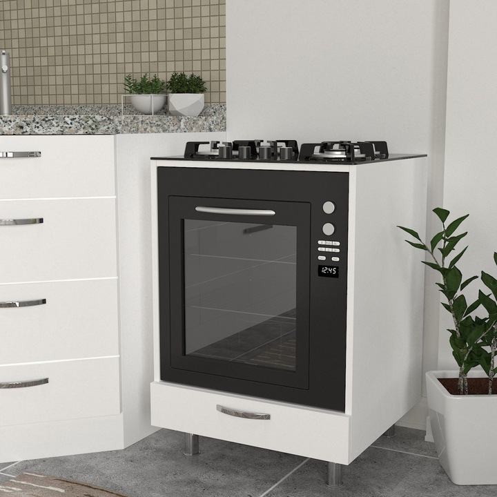 Organizator Bucatarie, Power Duo, UnicUtil, 60 x 58.8 x 85 cm, Alb