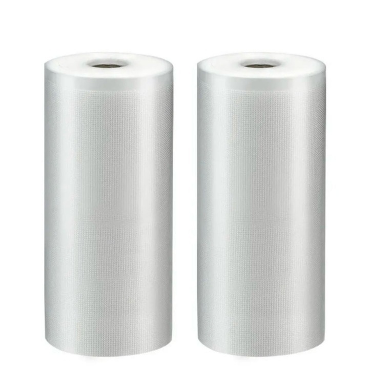 Комплект 2 ролки торбички за вакуумиране SoSar 15x500 см, универсално съвместимо фолио за замразяване и Sous-Vide