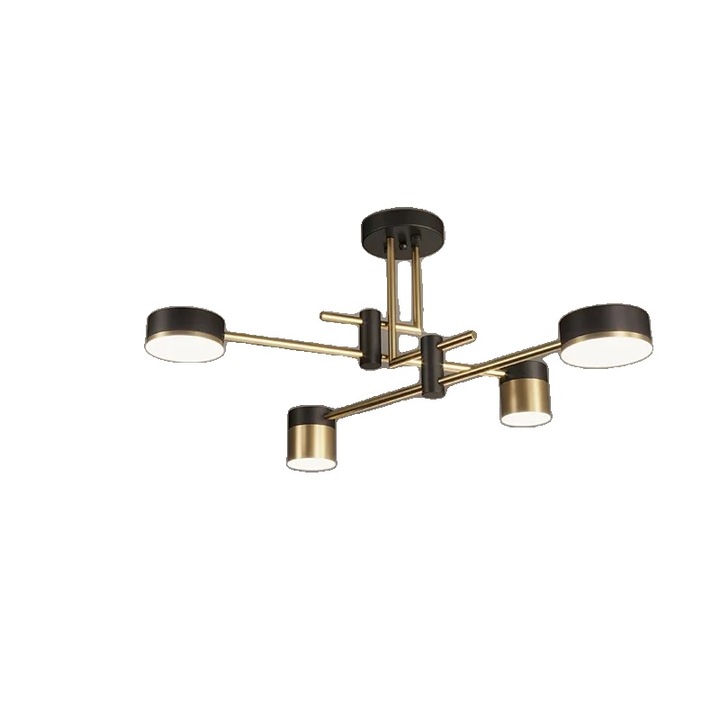 Полилей, Nordic, регулируемо LED осветление, 4 глави, регулируеми с дистанционно управление