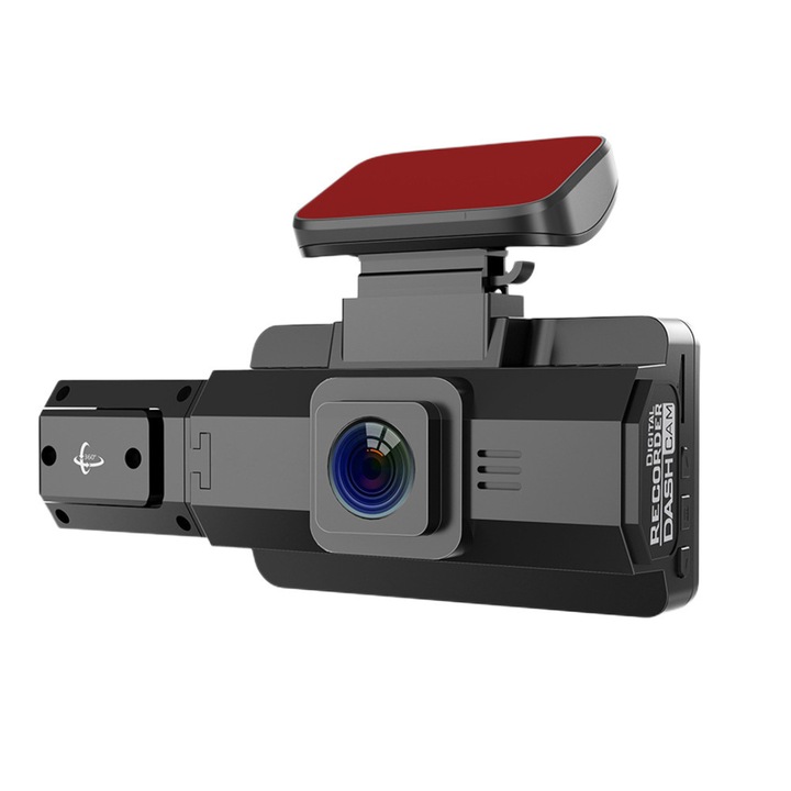 Двоен видеорегистратор, 1080P Full HD камера, GC1054 обектив + Vision сензор, Wi-Fi връзка, Карта с памет до 32GB, HDR технология, Сензор за движение+сблъсък, запазване на данни в случай на спешност, G сензор, Широк ъгъл на запис, Черен