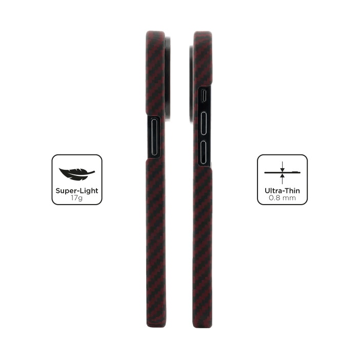 Husa pentru iPhone 14 Pro Clip-On, made from Aramid Fiber, Kevlar, Compatibila MagSafe