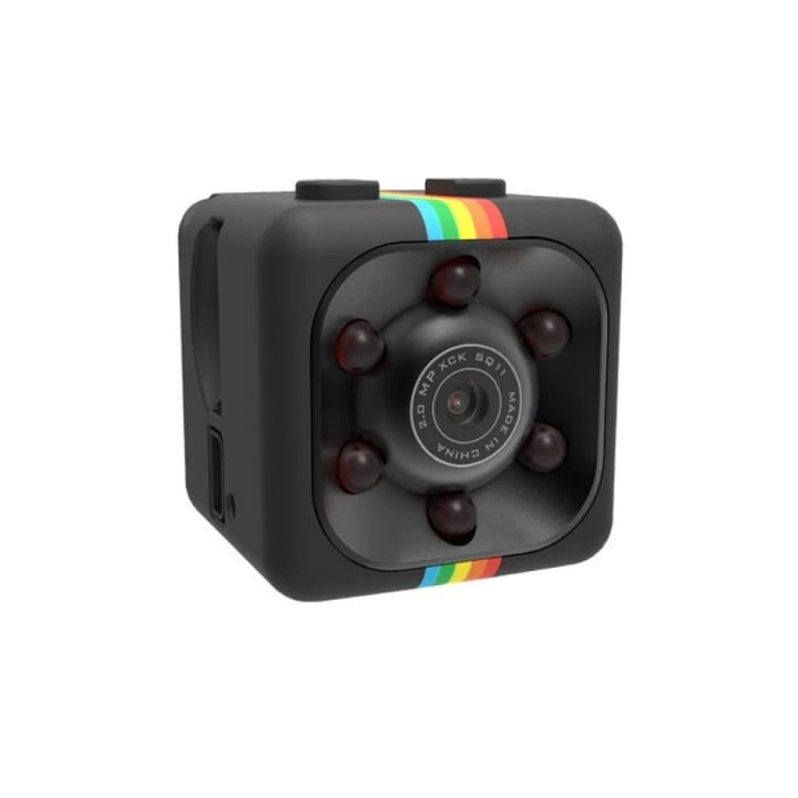 Мини шпионска камера Macvi® Full HD 1080 с фото-видео функция, поддържа 32GB SD памет, AV изход, черен