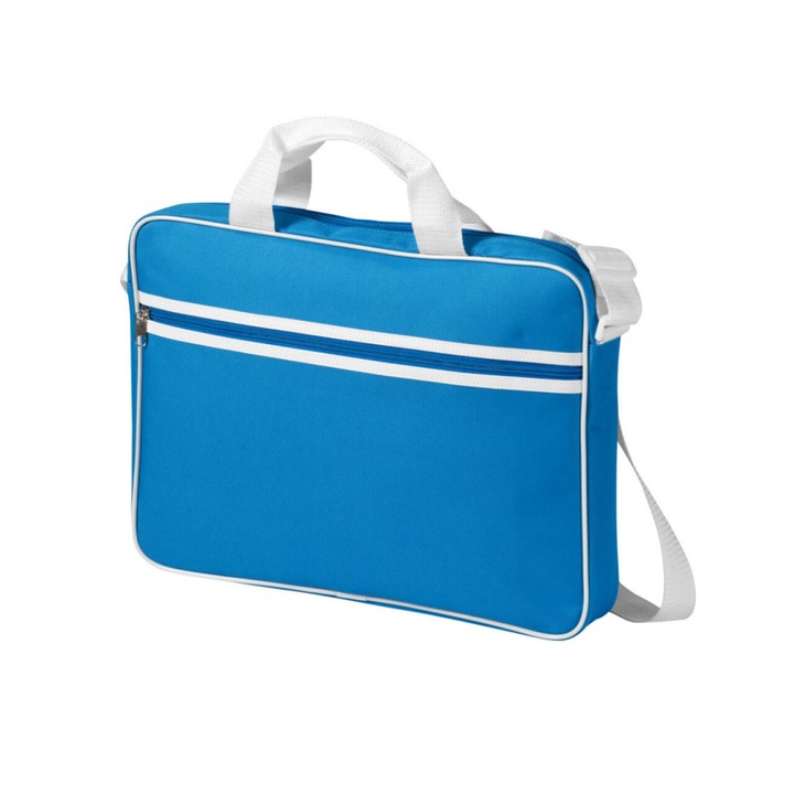 Geanta pentru Laptop, izolatie antisoc, 40x30cm, Alb-Albastru
