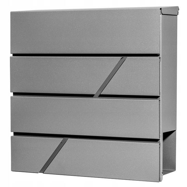 Nagyméretű postaláda levelek és magazinok számára ezüst alumínium színű