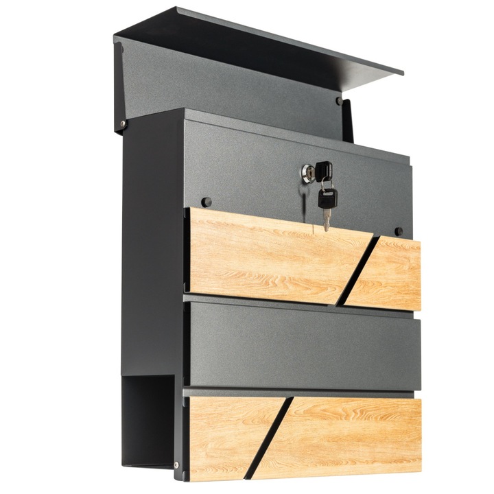 Levéldoboz antracit és fautánzathoz