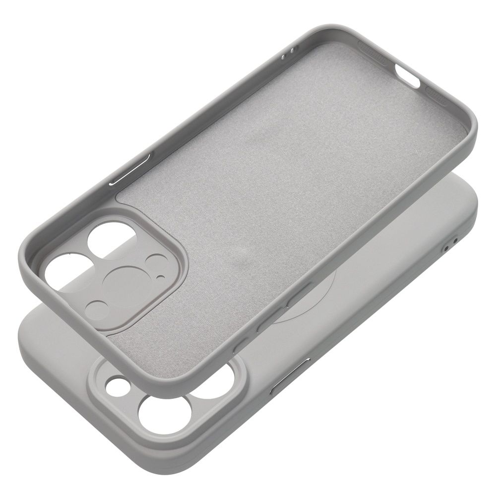 Husa din silicon Mag Cover compatibila cu MagSafe pentru iPHONE 15 Pro Max, gri