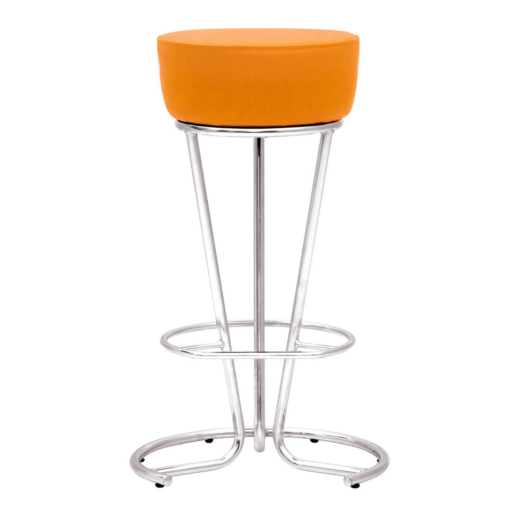 Scaun bar cafenea PINACOLADA Hoker, Portocaliu piele ecologica
