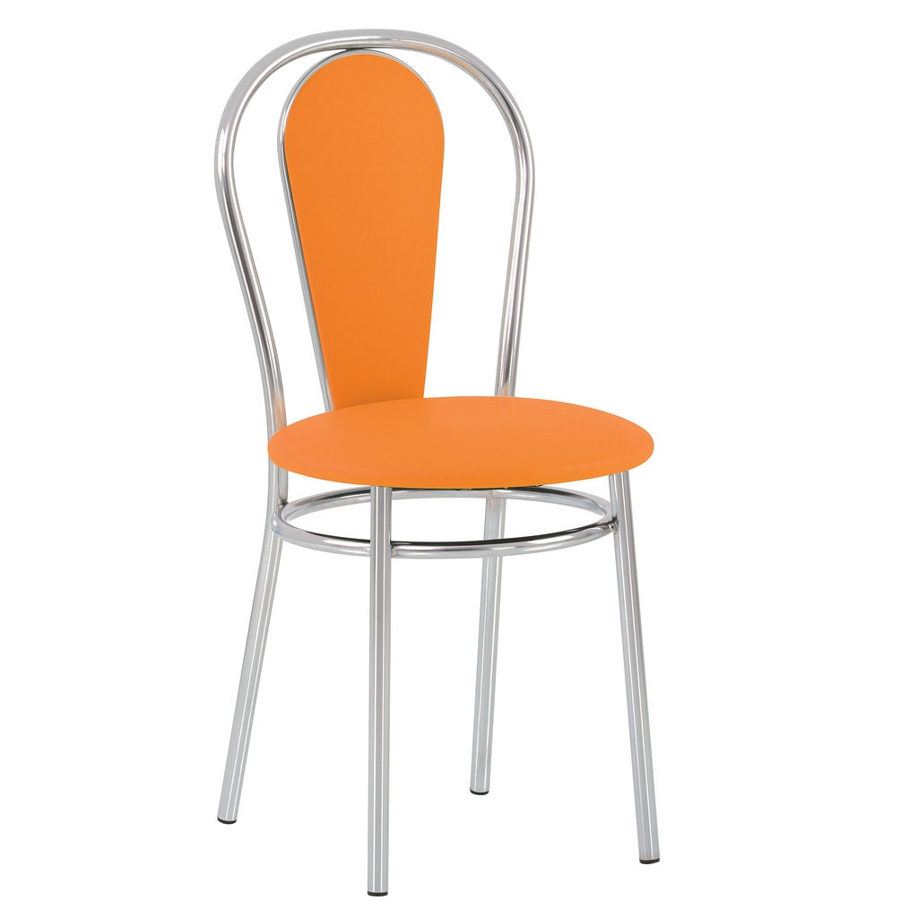 Scaun bucatarie FLORINO, Portocaliu piele ecologica