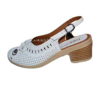 Sandale dama cu toc mediu D&J Exclusive, Piele naturala, Alb Sandale dama cu toc mediu D&J Exclusive, Piele naturala, Alb