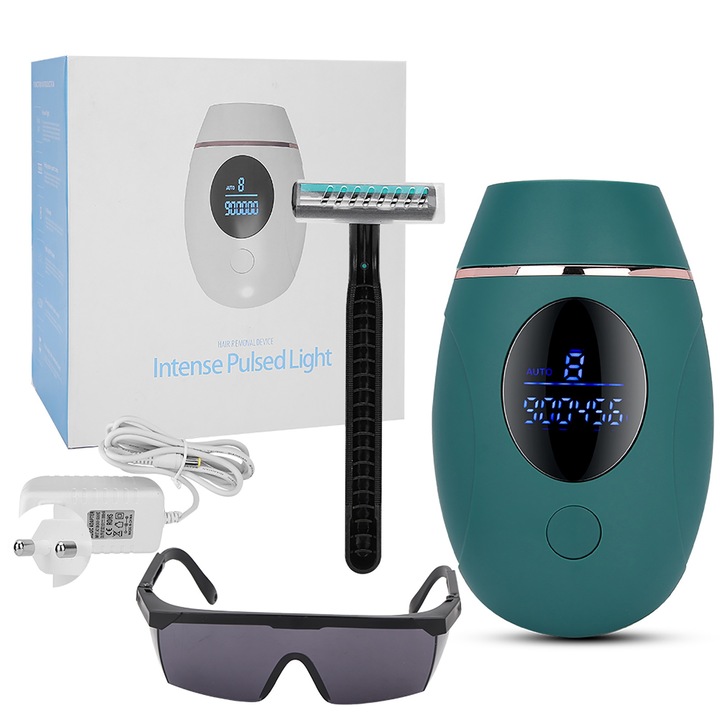 IPL Епилатор Mmgoqqt, 900 000 Flash, тъмнозелен, 110-240V, за цяло тяло