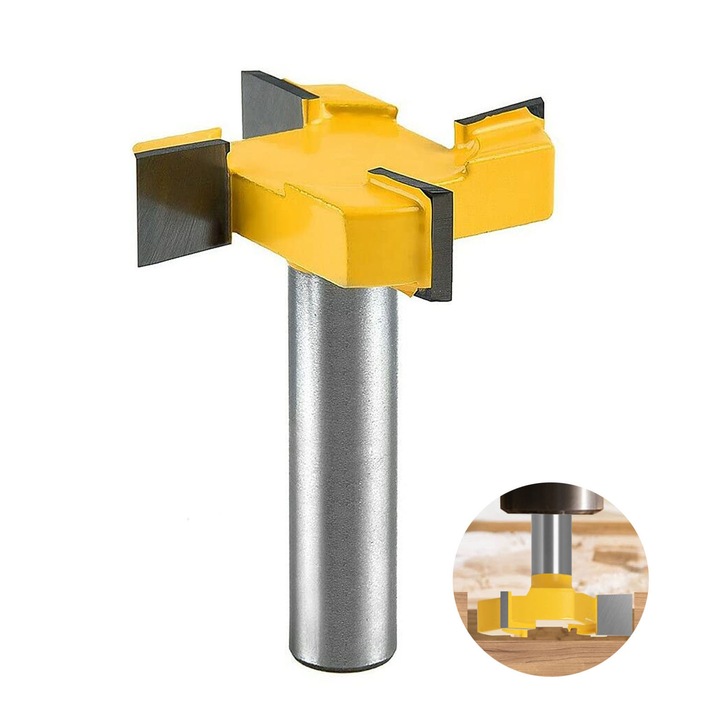 Freza Lhdfyqt, 8mm, 4 lame, 12.7mm inaltime taiere, 64mm lungime totala, pentru prelucrarea lemnului