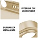 Husa de protectie pentru telefon, compatibila cu Samsung Galaxy A54, Glamour Shield, Metalizata, Interior de microfibra, Silicon, Auriu