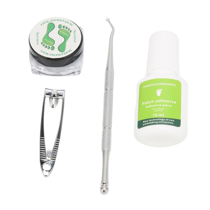 Set corector unghii incarnate, Mmgoqqt, 24 bucati pad, instrumente pedichiura, inox/silicon