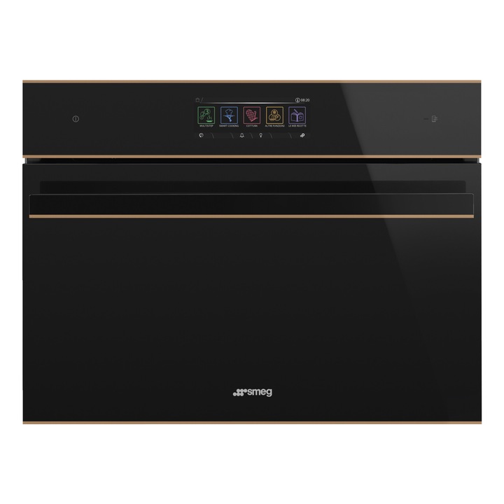 Cuptor SMEG Dolce Stil Novo SO4606WAPNR, Galileo Omnichef, 150 retete automate, 45 cm inaltime, negru, Vapor Clean