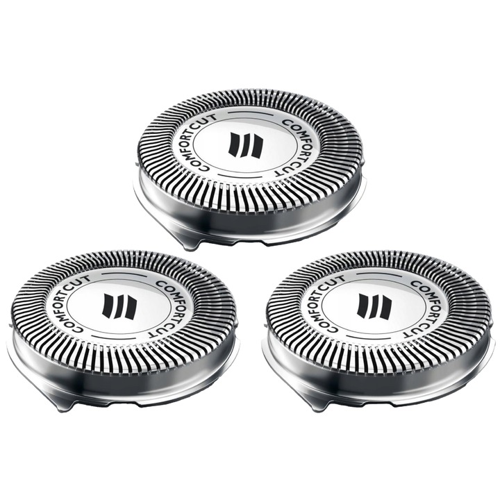 Комплект от 3 резервни глави за самобръсначки Philips SH30/SH50, Litago, сребристи