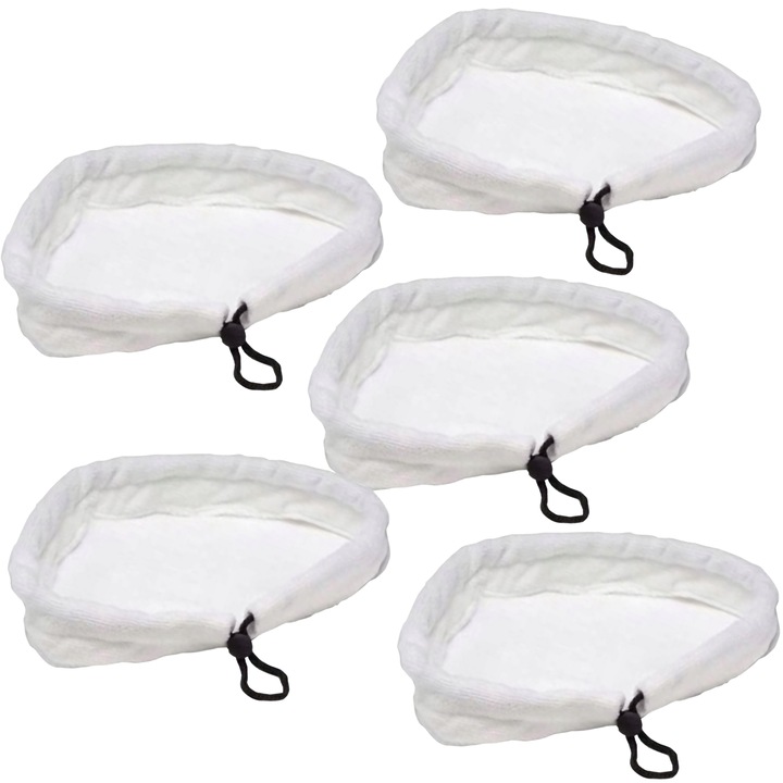 Set 5 accesorii mop cu microfibra, Litago, 27x23cm, compatibile mopuri cu aburi