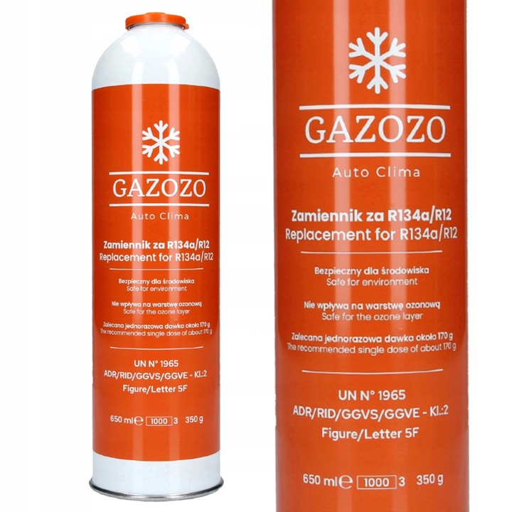 Спрей Auto Clima Gazozo R134a/R12 350g, комплект за 2 системи, охлаждащ, 650ml