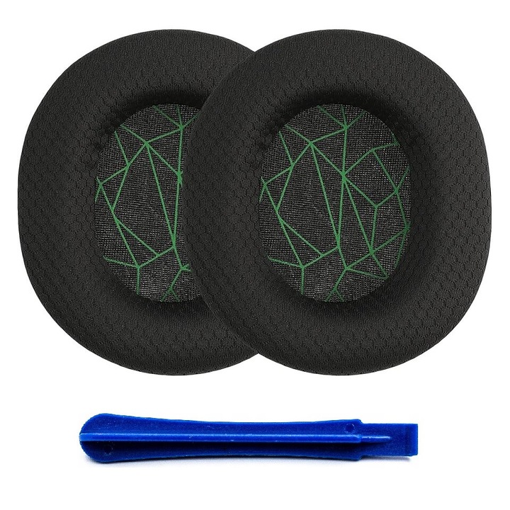 Комплект от 2 подложки за слушалки Litago, черни, съвместими със STEELSERIES Arctis 1, 3, 5, 7, 9, PRO