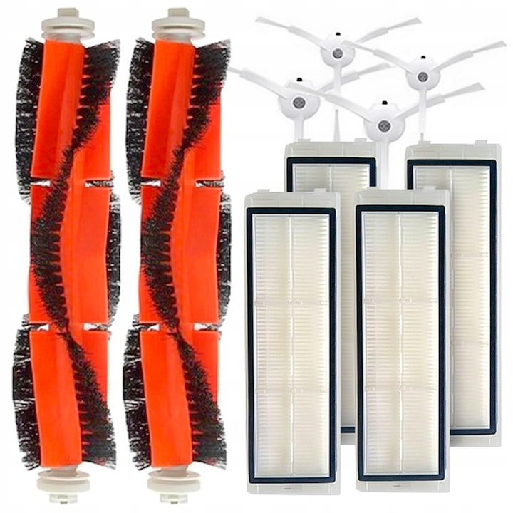 Set accesorii aspirator robot Xiaomi Mi, 10 piese, 2 perii principale, 4 perii laterale, 4 filtre HEPA, multicolor