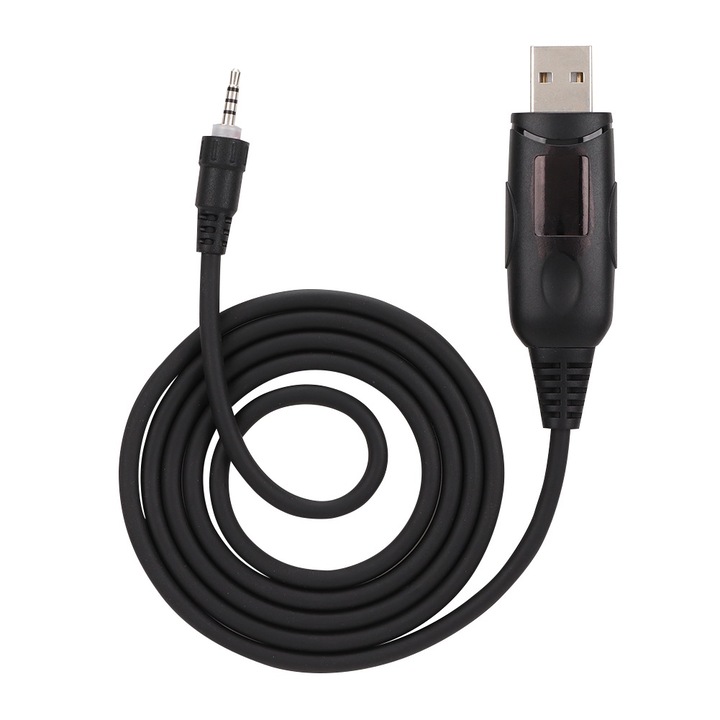 Кабел за програмиране на радиостанции Walkie Talkie, Mmgoqqt, USB 2.0, дължина 1м, черен