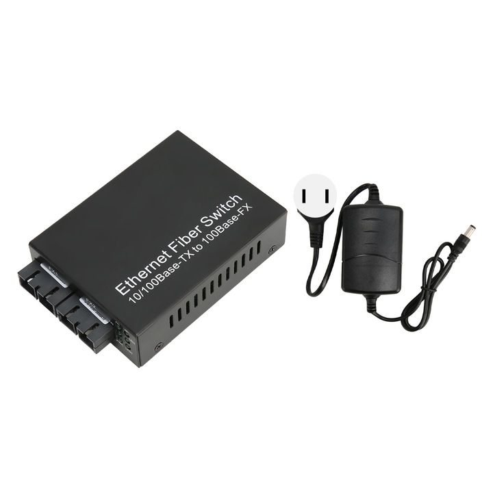 Mmgoqqt оптичен медиен конвертор, Tx1310nm, 100Mbps, 25km, метален, 100-240V