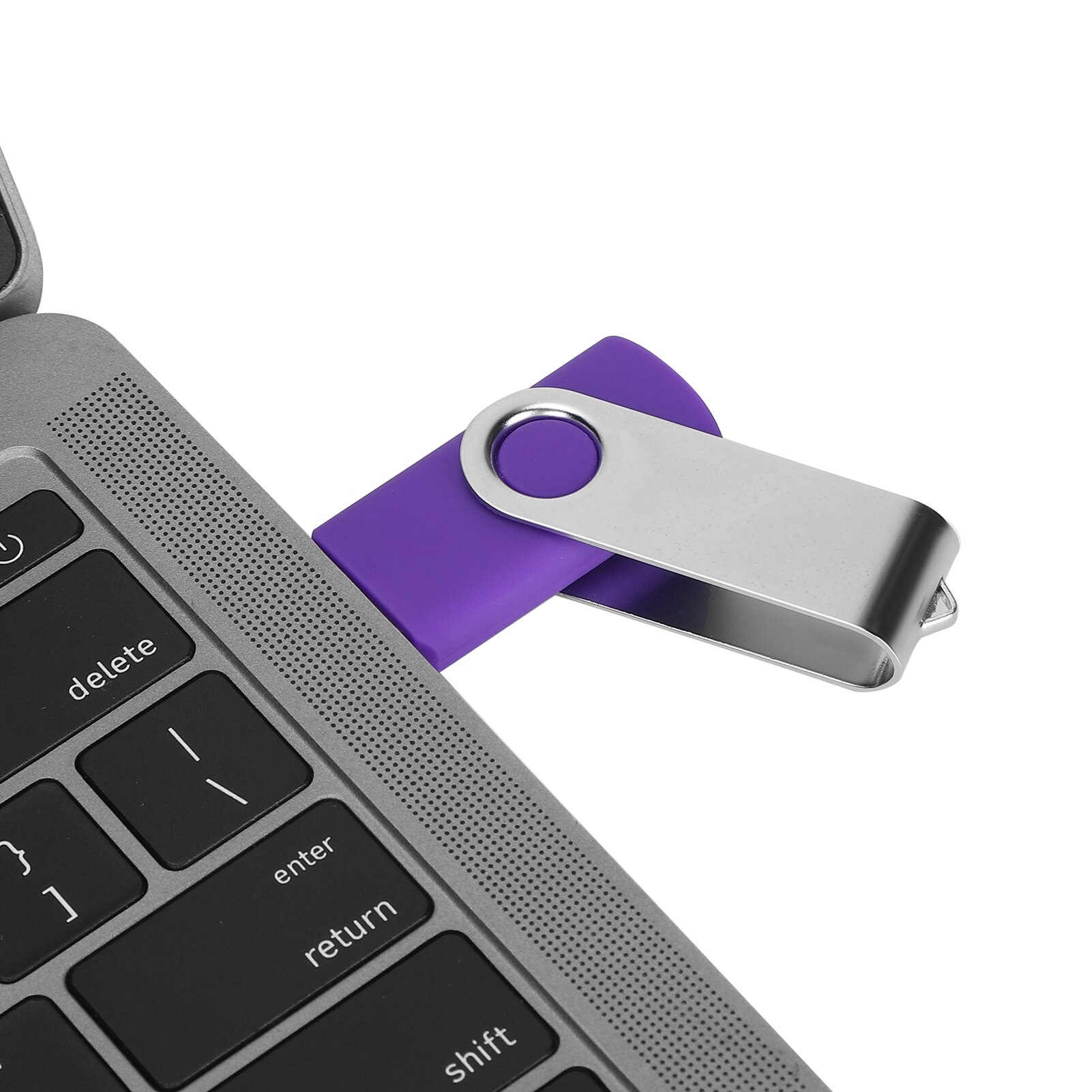 Memorie USB 64GB, longziming, metal + ABS, USB 2.0, mov - eMAG.ro