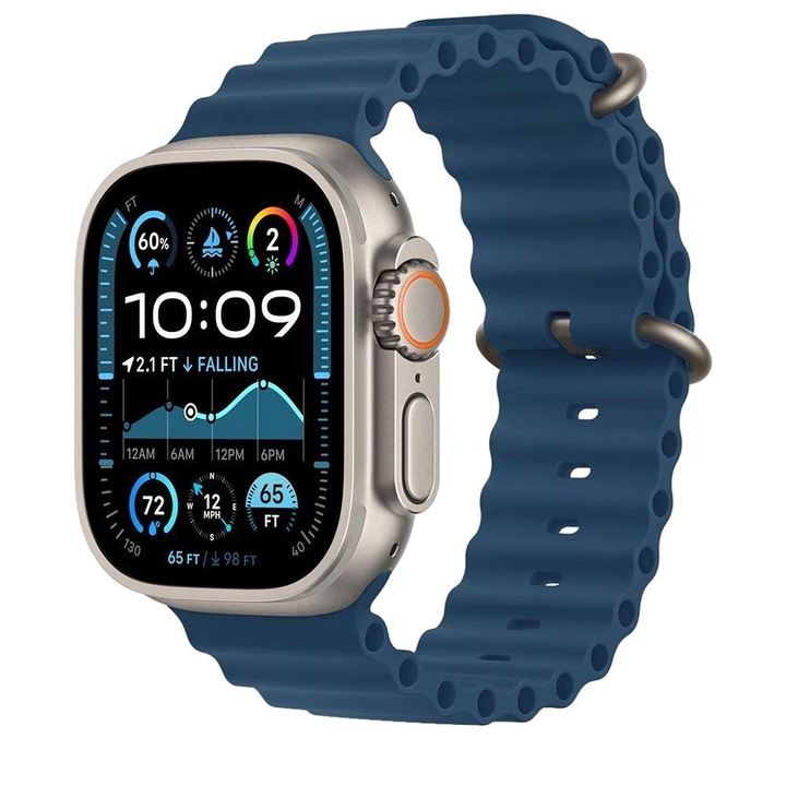 Спортна гривна IconBand Pro за Apple Watch 6/7/8/9/10/SE/Ultra, Tech-Protect, TPU, Dark Blue