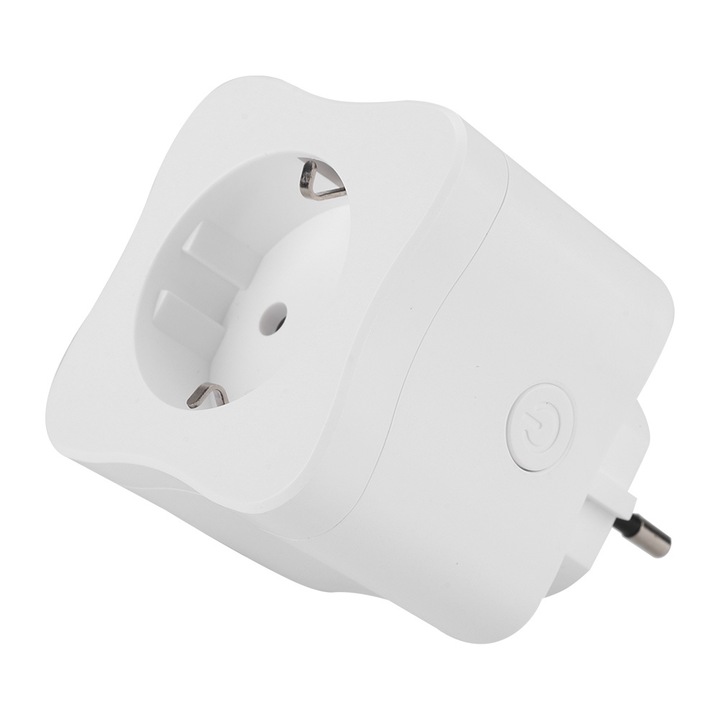 Longziming WiFi смарт контакт, гласово управление, 2.4G, 2200W, с предпазна врата, комплект 1 бр.