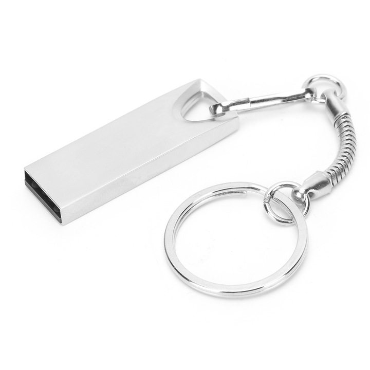 USB флаш памет Longziming 64GB, USB 2.0, преносима, сребриста