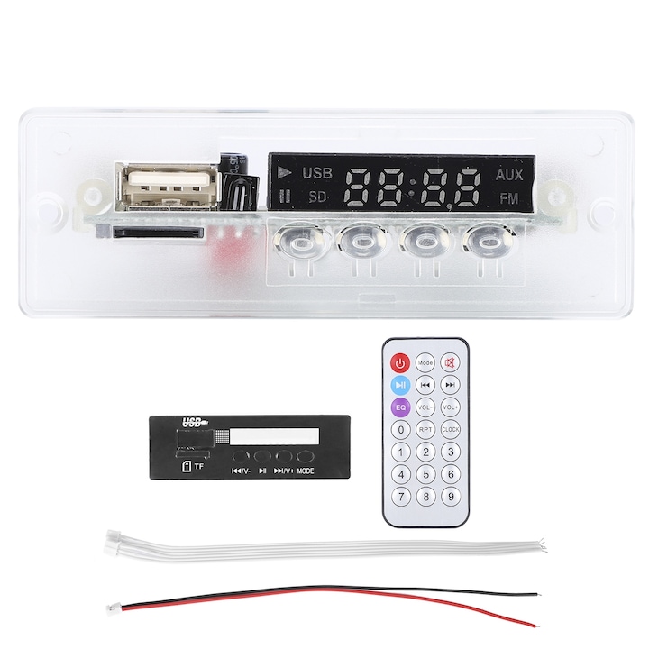 Placa de decodare Enforose, 7-12V, suport MP3, control prin telecomanda, dimensiuni 65x29x13mm