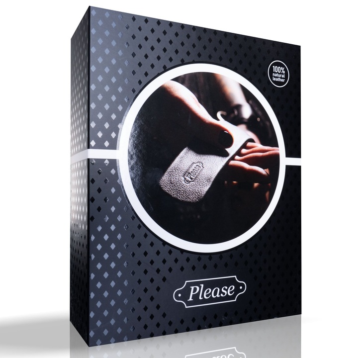 Set BDSM Please, packa din piele naturala, 26x45cm, culoare naturala