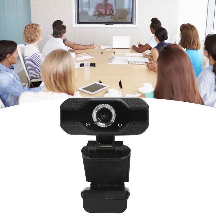 1080P уеб камера, longziming, с микрофон с шумопотискане, многофункционална основа, USB2.0