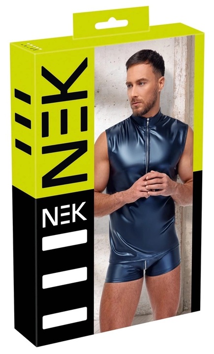 Camasa barbati, NEK, metalica albastra, fara maneci, marimea L