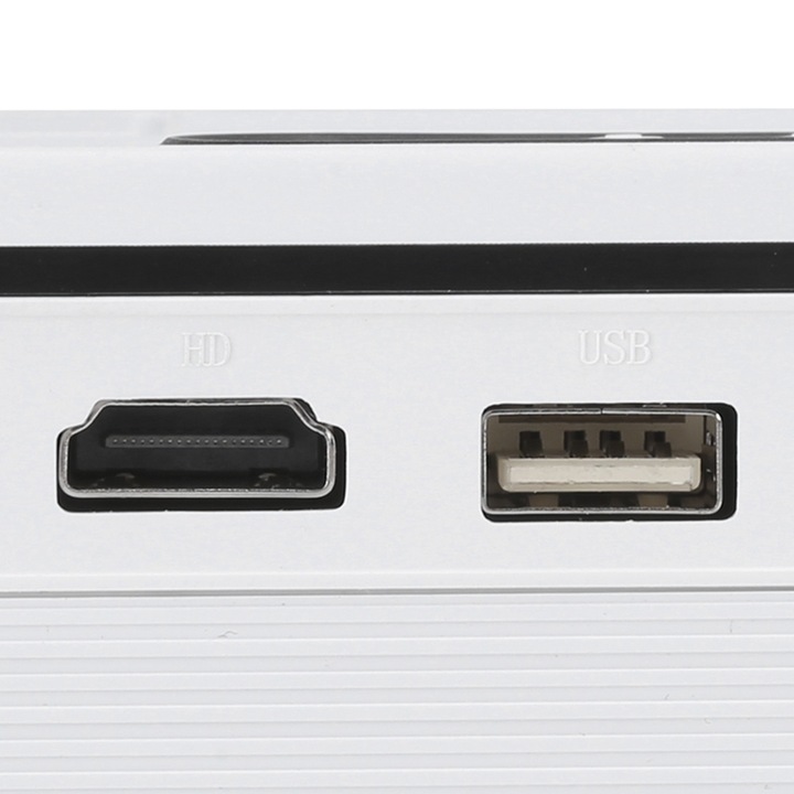 Jormftte mini videoprojektor, LED, fehér, 1080P felbontással, vetítési méret 30-100 hüvelyk, 1,07-3,5M