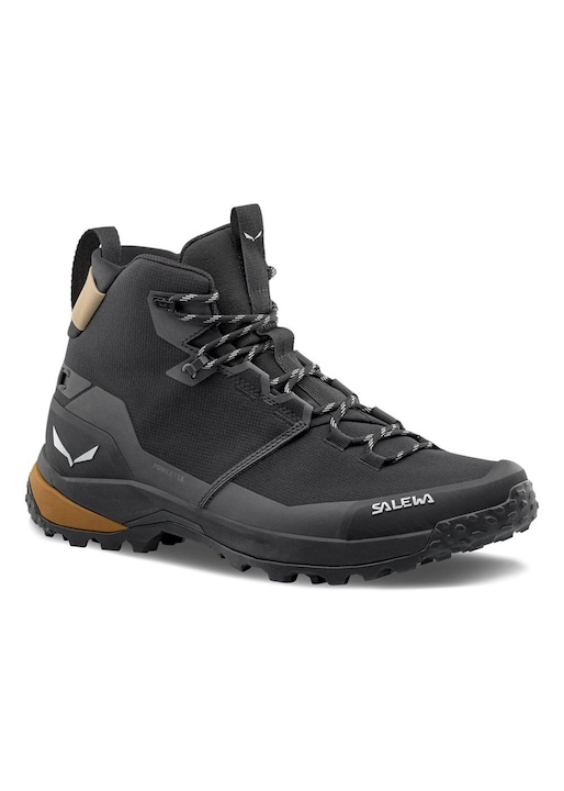 Ghete trekking barbati Salewa Puez Mid Powertex-Negru/Maro-44