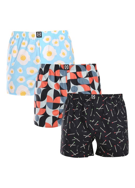 Set 3 perechi boxeri barbati AM165F, Horsefeathers, Bumbac, Multicolor