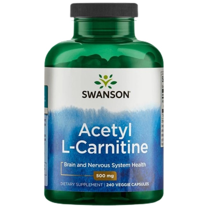 Acetil-L-Carnitina 500 mg, Swanson, 240 capsule vegetale