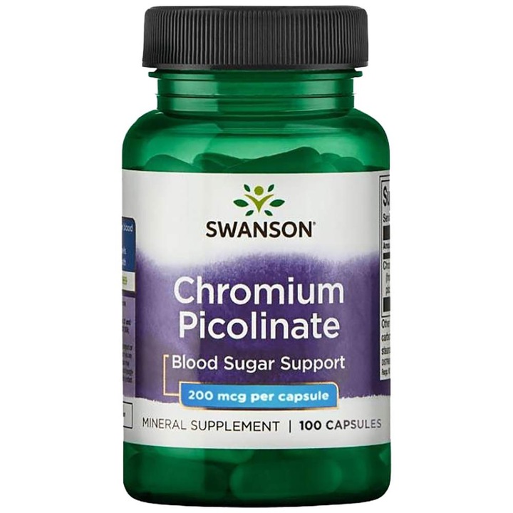 Хранителна добавка SWANSON Chromium Picolinate 200 mcg, 100 капсули
