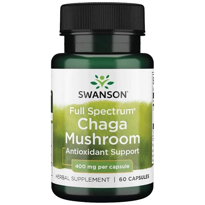 Chaga Mushroom Full Spectrum 400mg 60 Capsule, Swanson