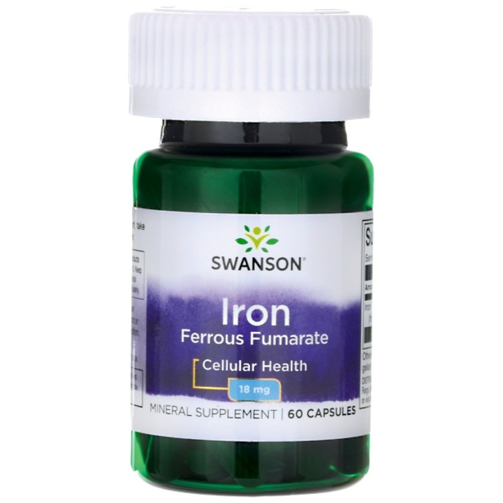 Étrend-kiegészítő SWANSON vas (vas-fumarát) 18 mg, 60 kapszula